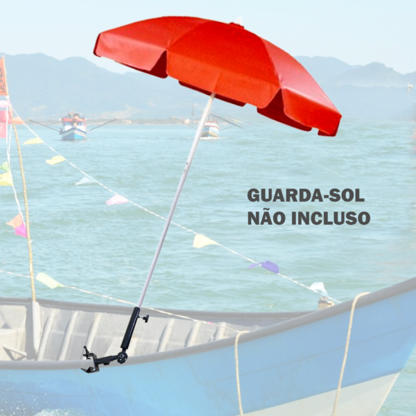 Suporte para Guarda-Sol para Borda de Barco Preto Reforçado - Image 7